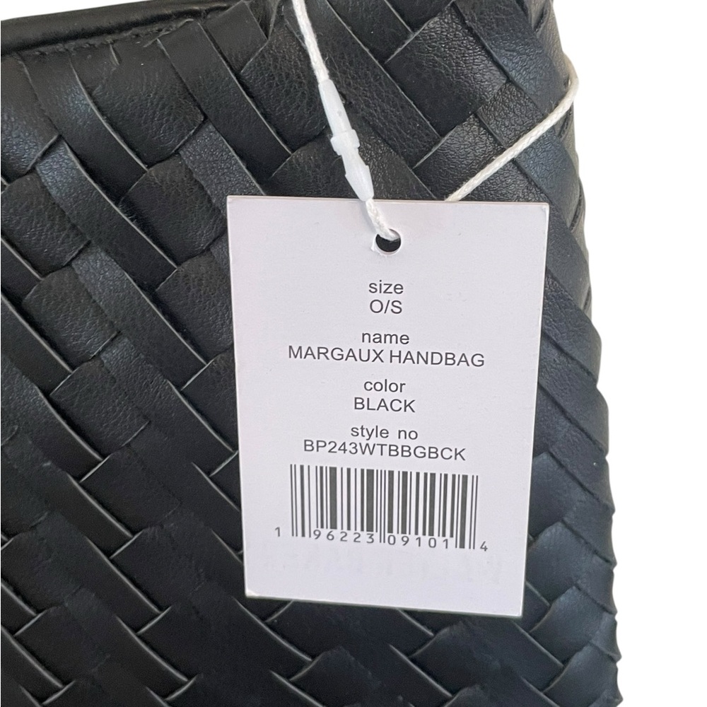 WALTER BAKER Margaux Vegan Leather Black Woven Handbag Purse - Picture 6 of 13